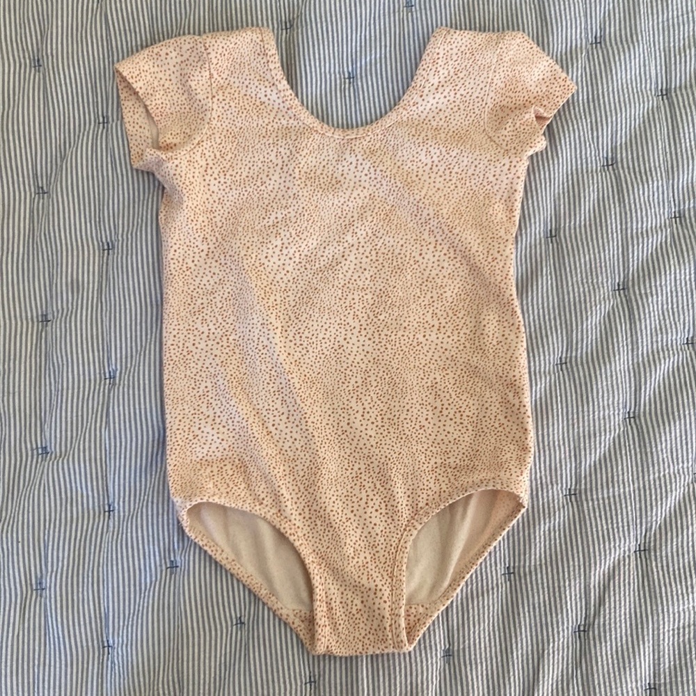ALICE AND AMES Dot Dot bodysuit leotard size 6 orange and cream leotard